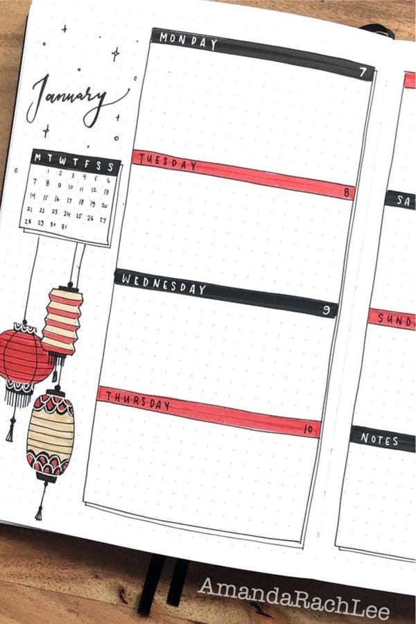 Ideas de Bullet Journal para enero