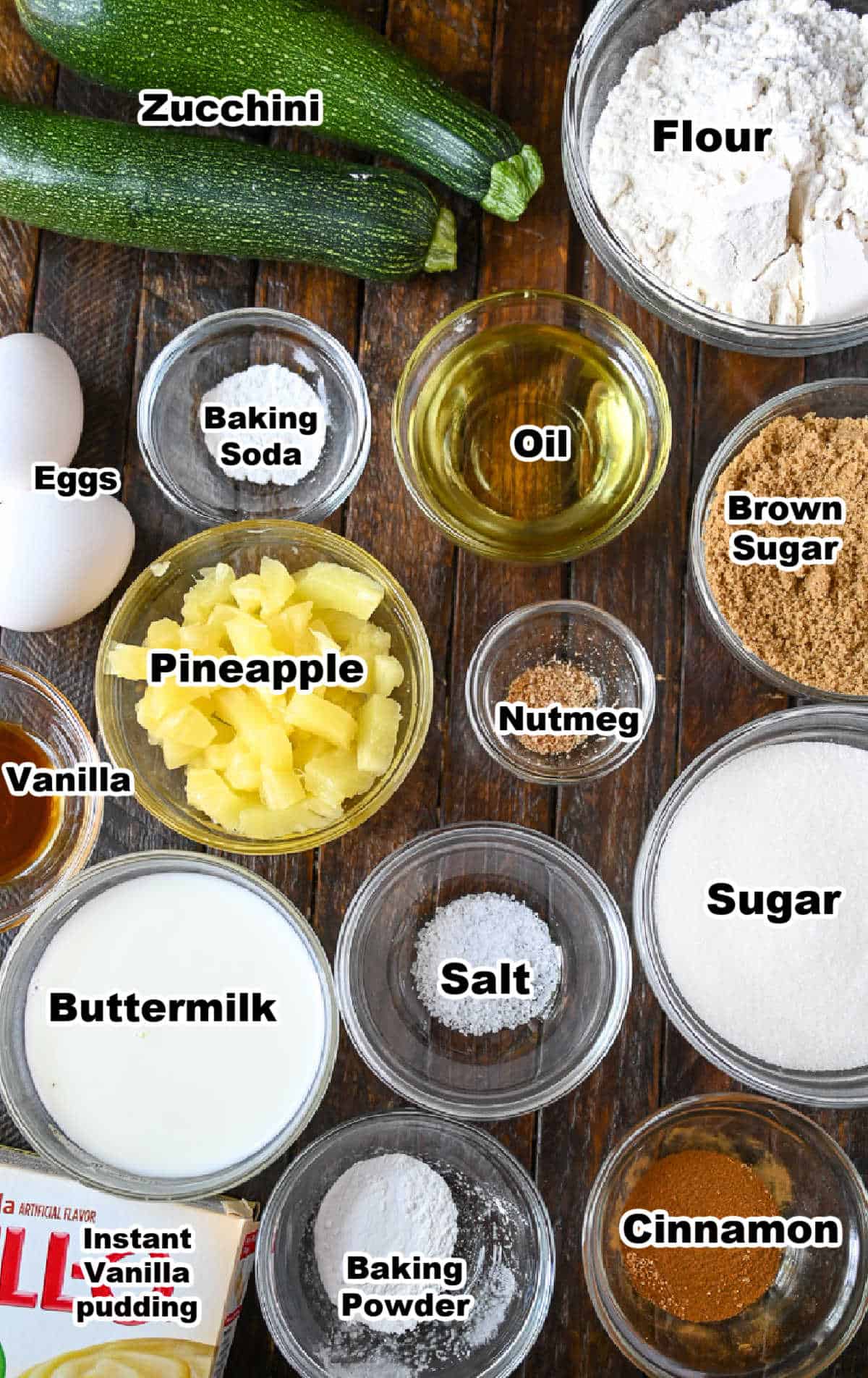 Todos los ingredientes necesarios para esta receta.