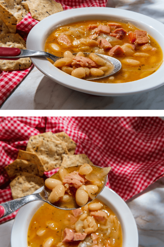 Sopa de Jamón y Frijoles Mujer Pionera