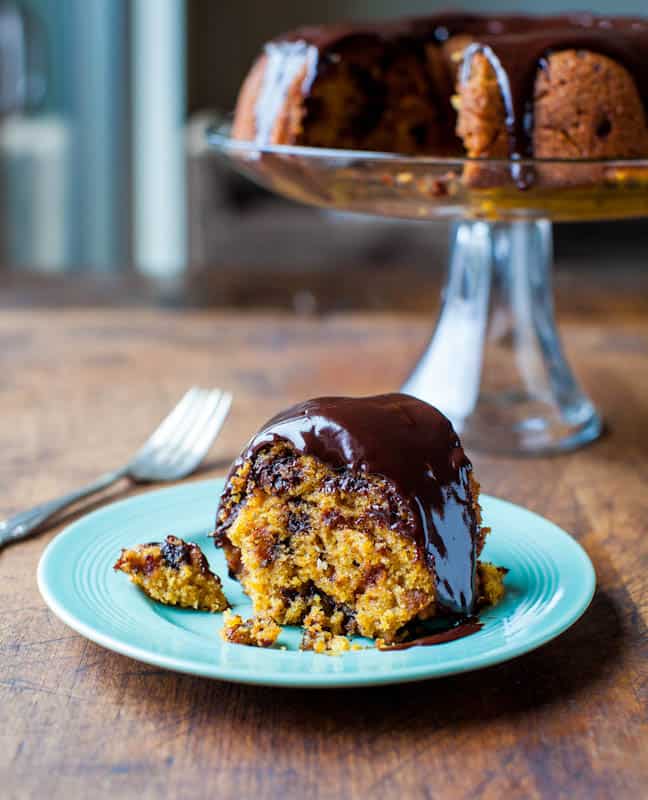 Donut de chocolate con calabaza y ganache de chocolate averiecooks.com