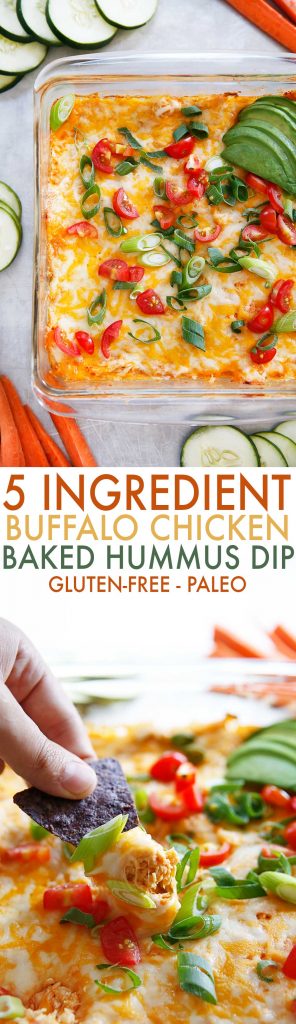 Hummus de Pollo Búfalo Asado con 5 Ingredientes (Sin Gluten) - Lexi's Clean Kitchen