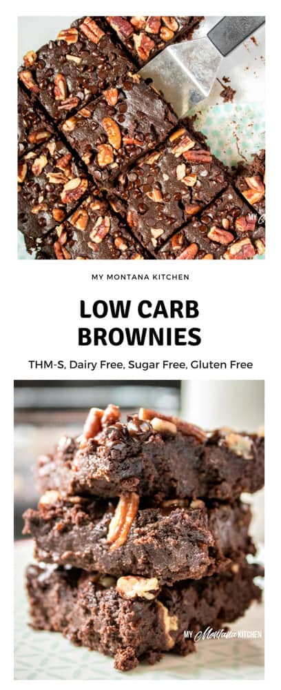 Brownies bajos en carbohidratos (THM-S, sin gluten, sin azúcar) #trimhealthymama #thm #thms #lowcarb #keto #brownies #sugarfree #dairyfree #glutenfree #mymontanakitchen